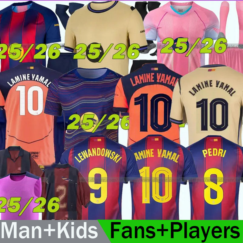 25 26 BARCOLA soccer jerseyS PEDRI GAVI LEWANDOWSKI FC camiseta de futbol LAMINE YAMAL RASHFORD 2025 2026 anolecrab football shirt men kids sets 3XL 4XL
