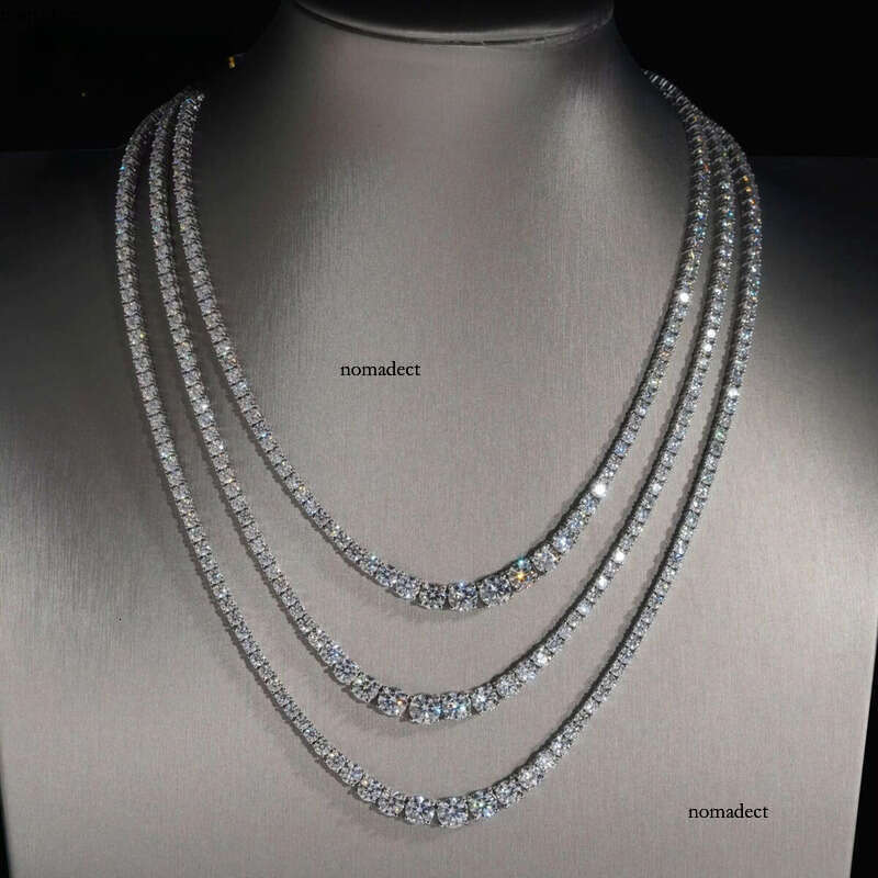 New Arrivals Fashion GRA Certificate Various Size Moissanite Dia Sier Tennis Chain Necklace Women 91