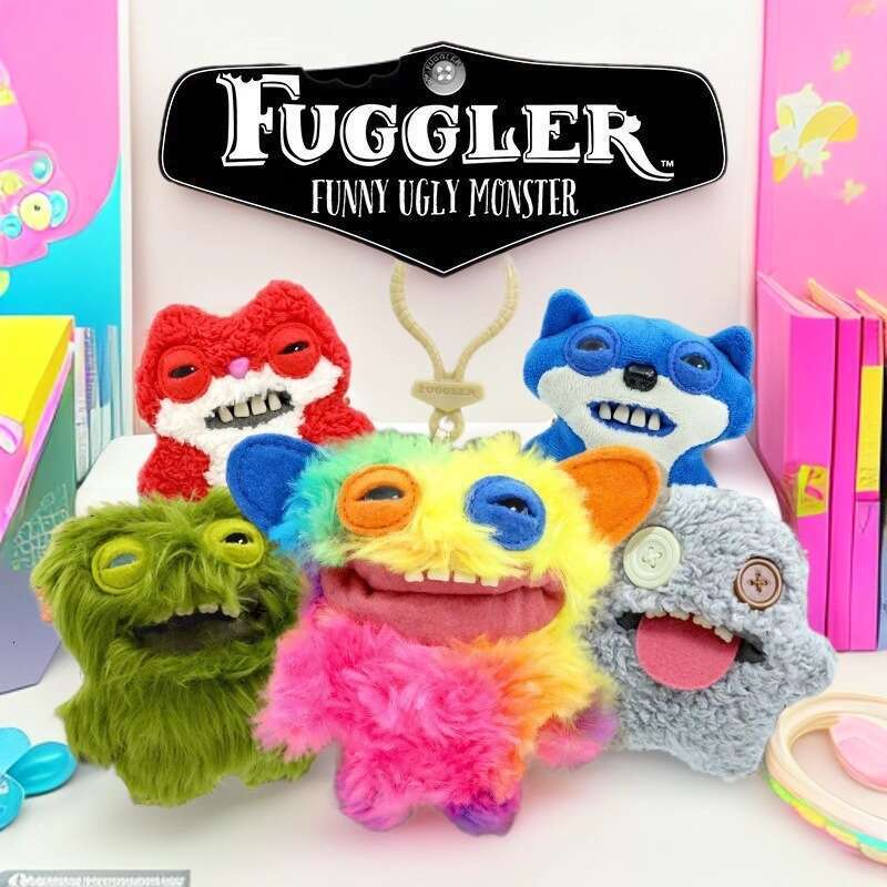 Flr Monster Pendant Funky Tooth Treasure Ugly Cute Plush Doll Teeth Quirky Keychain