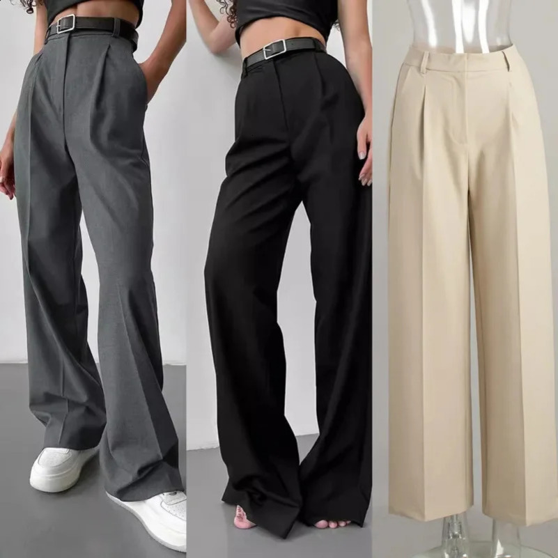 Spring/Summer Loose Straight Leg Pants Elegant Womens Set Pants Fashion Casual Non Stretching Customized Trouser 250427