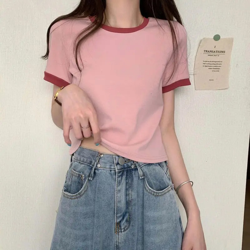 T-shirt Short sleeved Chic Summer Wear Korean version niche ultra-thin short top 250321