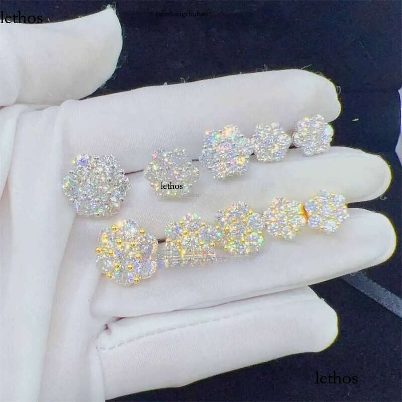 Zuanfa Top Selg Pass Dia Tester Fine Jewelry Sier 8mm 12mm wer Vvs Moissanite Stud Earrings 7b
