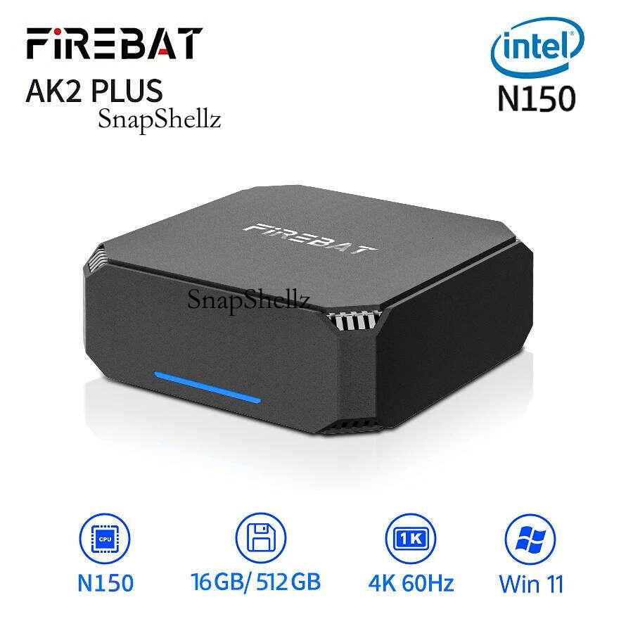 FIREBAT Ak2 PLUS Minipc Intel N150 N100 Dual Band Wifi5 Bt4.2 16Gb 512Gb Desktop Gaming Computer Mini PC Gamer