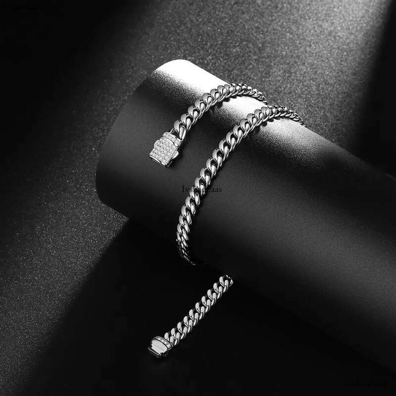 Men's Gold-Plated Sier Cuban Link Chain - Stainless Steel Hip Hop Style Necklace aaa