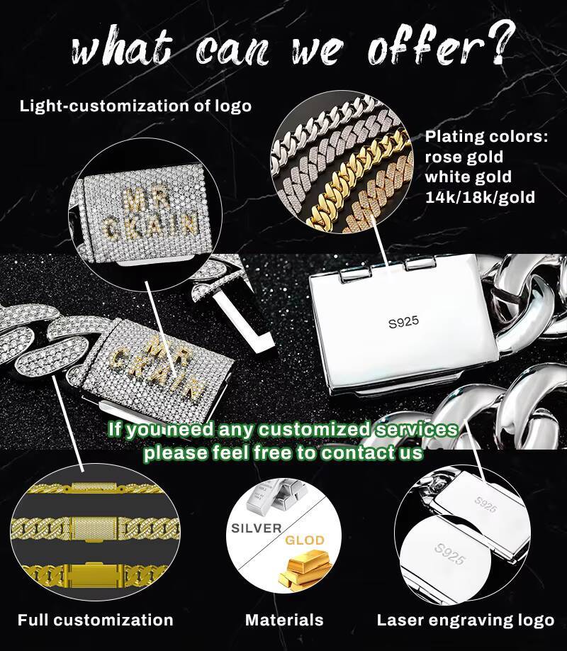 New Design High Quality Luxury Moissanite Moissanite 18MM Cross Cuban Link Chain Hip Hop 925 Silver Iced Out Necklace Men