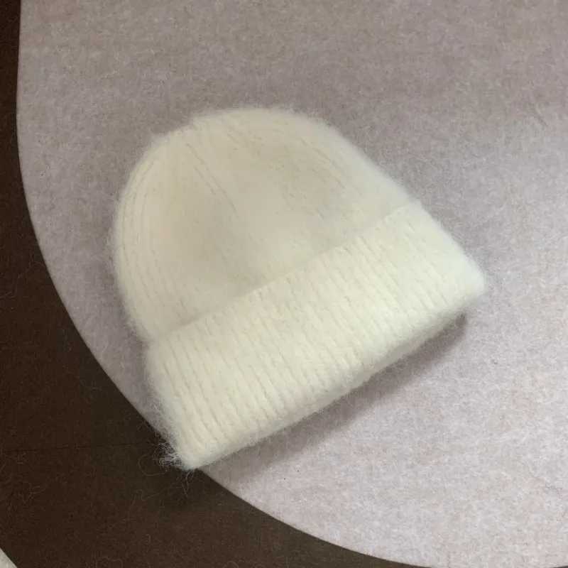 Korean Style Wool Blend Brushed Knitted Cold Hat Women Men Causal Solid Woolen Beanie Fashion Warm Soft Skullies Cap Female Male L250925Y3MB