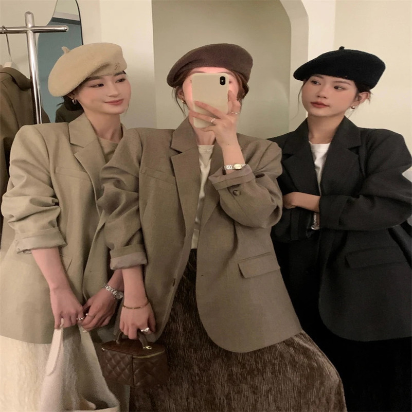 Womens jacket cotton linen set outerwear spring jacket Famale windproof agent womens customized shoulder strap mop jacket loose top 250402