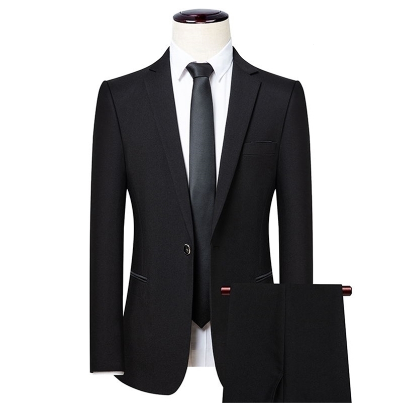 Men's Suits Blazers Boutique Plus Size Suit Trousers Men's Fashion Business Gentleman Elegant Business Wear British Style Formal Three-piece