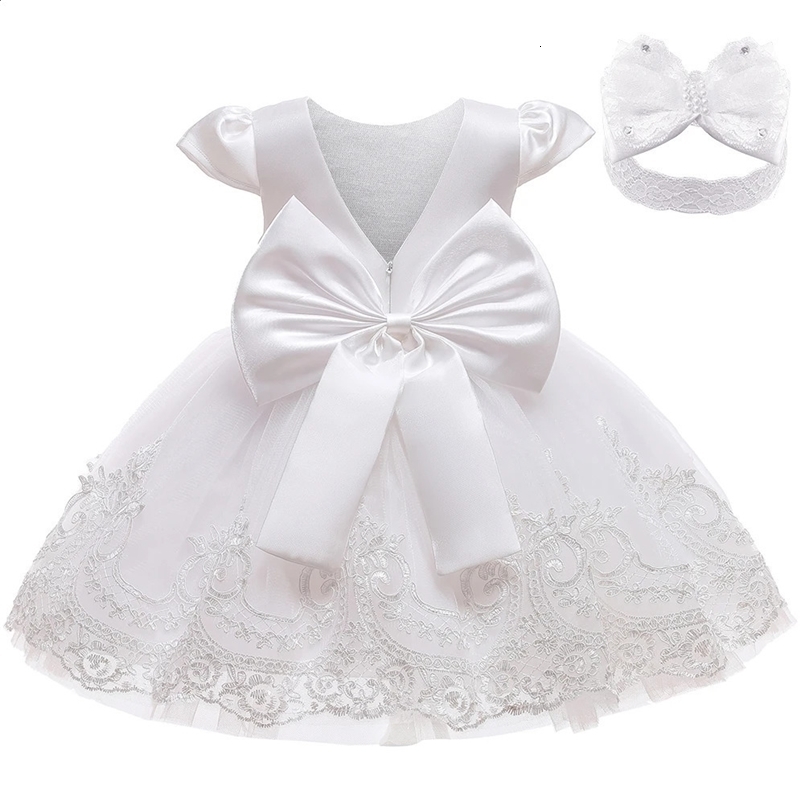 Years Wedding Princess Dress For Girls Kid Vestidos Birthday One Year Dress Party Baptism Bow Clothes Christmas Costume 0-2Y 250305