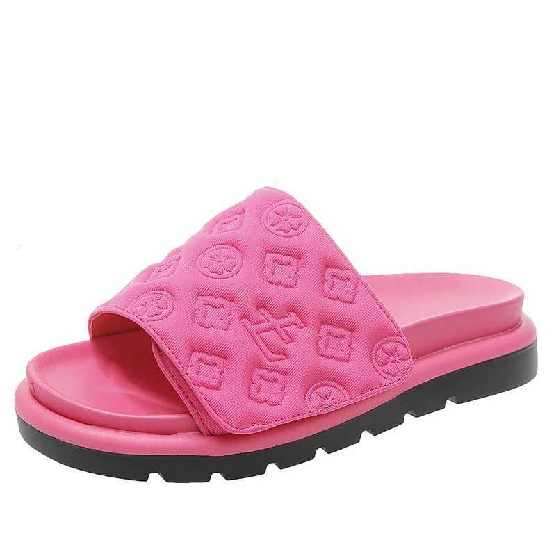 Magic Tape Flat Slippers Women Summer Luxury Shoes Brand Platform Sandals Ladies Height Increase Flats Slides Women SlippersXJ250925
