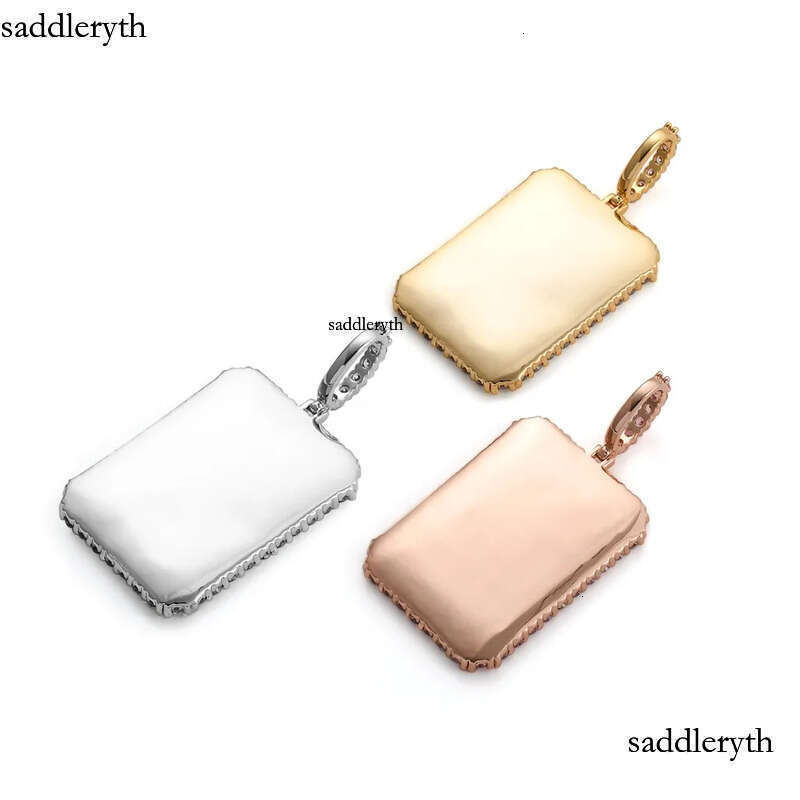Custom Photos Necklace Fashion Gold Plated Square Memory Iced Out Pendant Mens Hip Hop Necklaces Jewelry 29 1e 9e