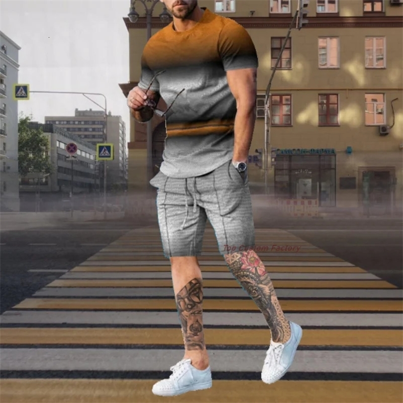 Mens Clothing Short sleeve T Shirt Pants Sets O Neck Sweatshirt Suits Casual Tracksuits Oversized T-shirts Sweatpants Outfits 240229