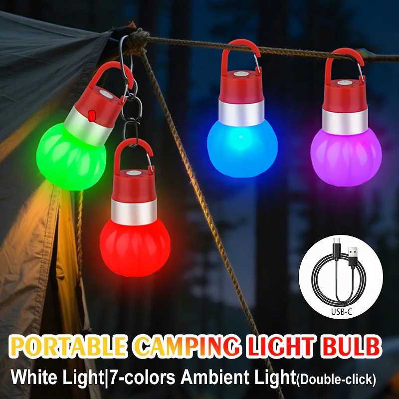 7Colors RGB Mini Camping Light Outdoor LED Bulb Flashlights Bottle Lamp for Backpacking Holiday Party Garden Decor Kid Gifts J250925