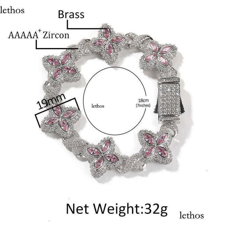Hip hop Rap Unlimited Clover Bracelet Fashion Trendy Cool Pi Handsome High End 5A Zircon Color Handmade Jewelry