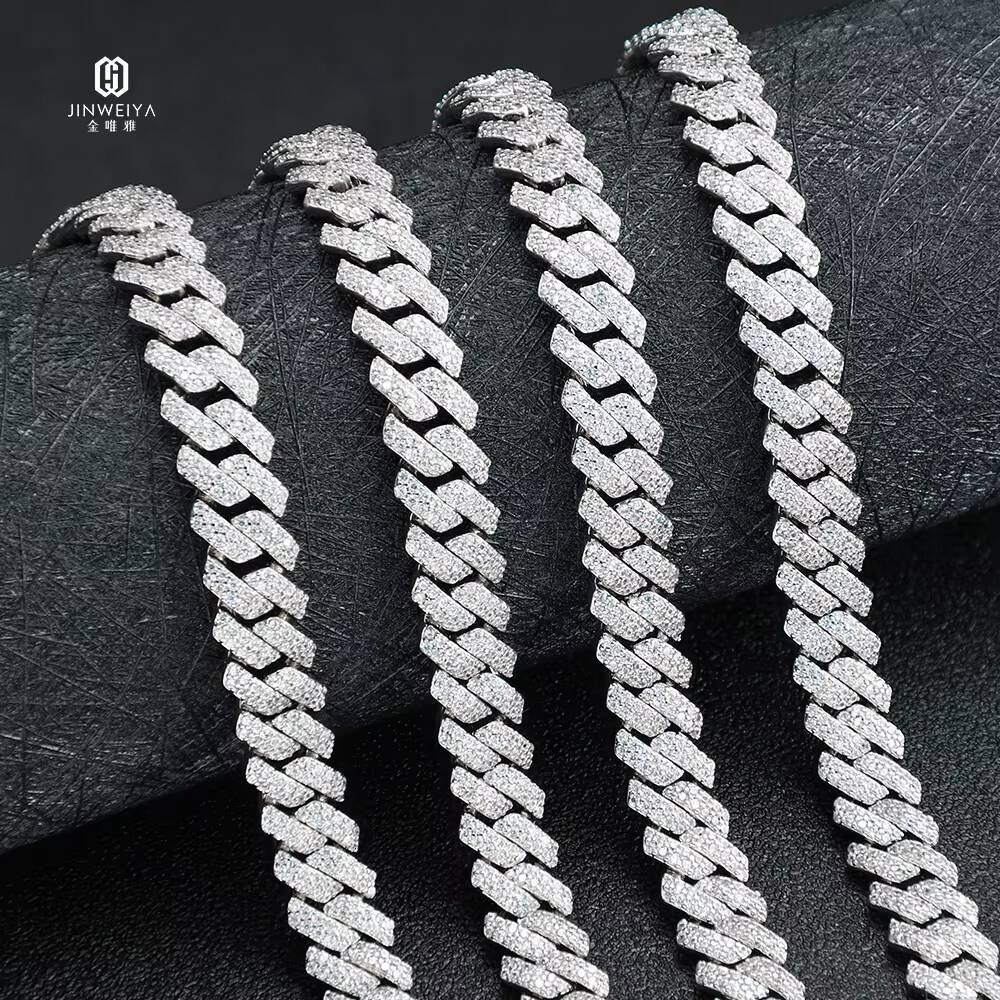 2025 Trendy Mens Hip Hop Cuban Chain Necklace Customized Trend S925 Silver with LabGrown Moissanite New Arrival Jewelry
