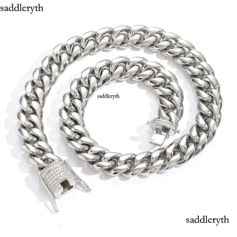 Wholesale 6-18mm Stainless Steel 14K Gold Plated Necklace Miami Cuban Link Chain Monaco Chains for Men