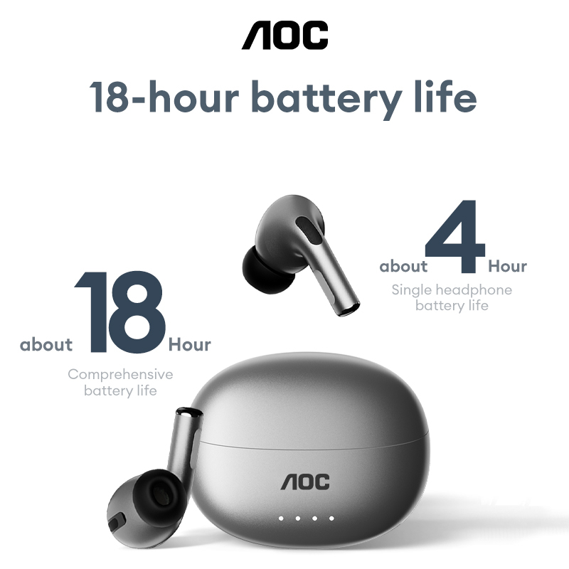 AOC TWS Wireless Bluetooth Earphones ACT2511 Fast Charging Sports Earbuds Long Endurance HD Call With Mic Headset Hi-Fi Sound Quality Music Headphones