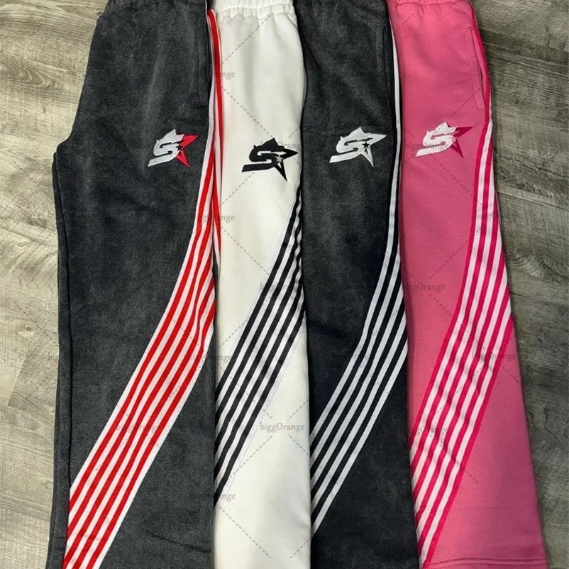 American Retro Classic Striped Sweatpants Y2K Harajuku Colorful Casual Pants Street Fashion Loose Wide-leg Trousers 240911