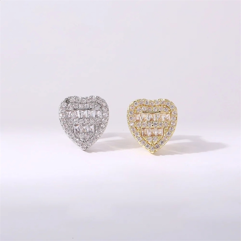 Hip Hop Rapper Single Shackle Teeth Cap Dental Braces Zircon Gold Silvery Color Metal Personality Tooth Jewelry 250427