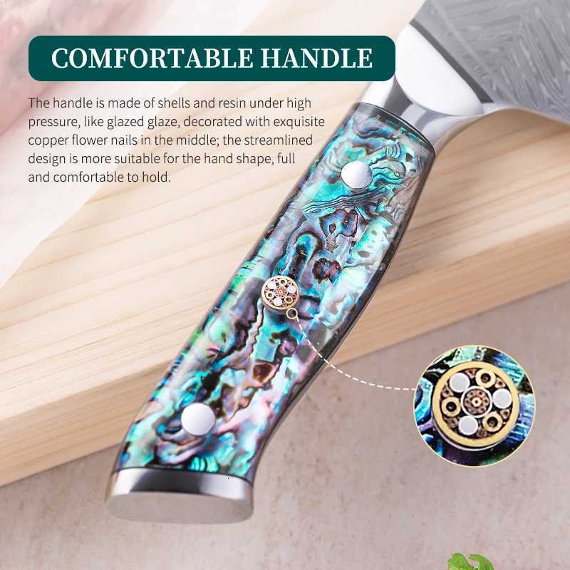 Kitchen knives FINDKING Gorgeous Series 67 Layers Damascus Steel 7 inch Santoku Knife Abalone Shell Handle Japanese Kitchen Chef Knife F250925