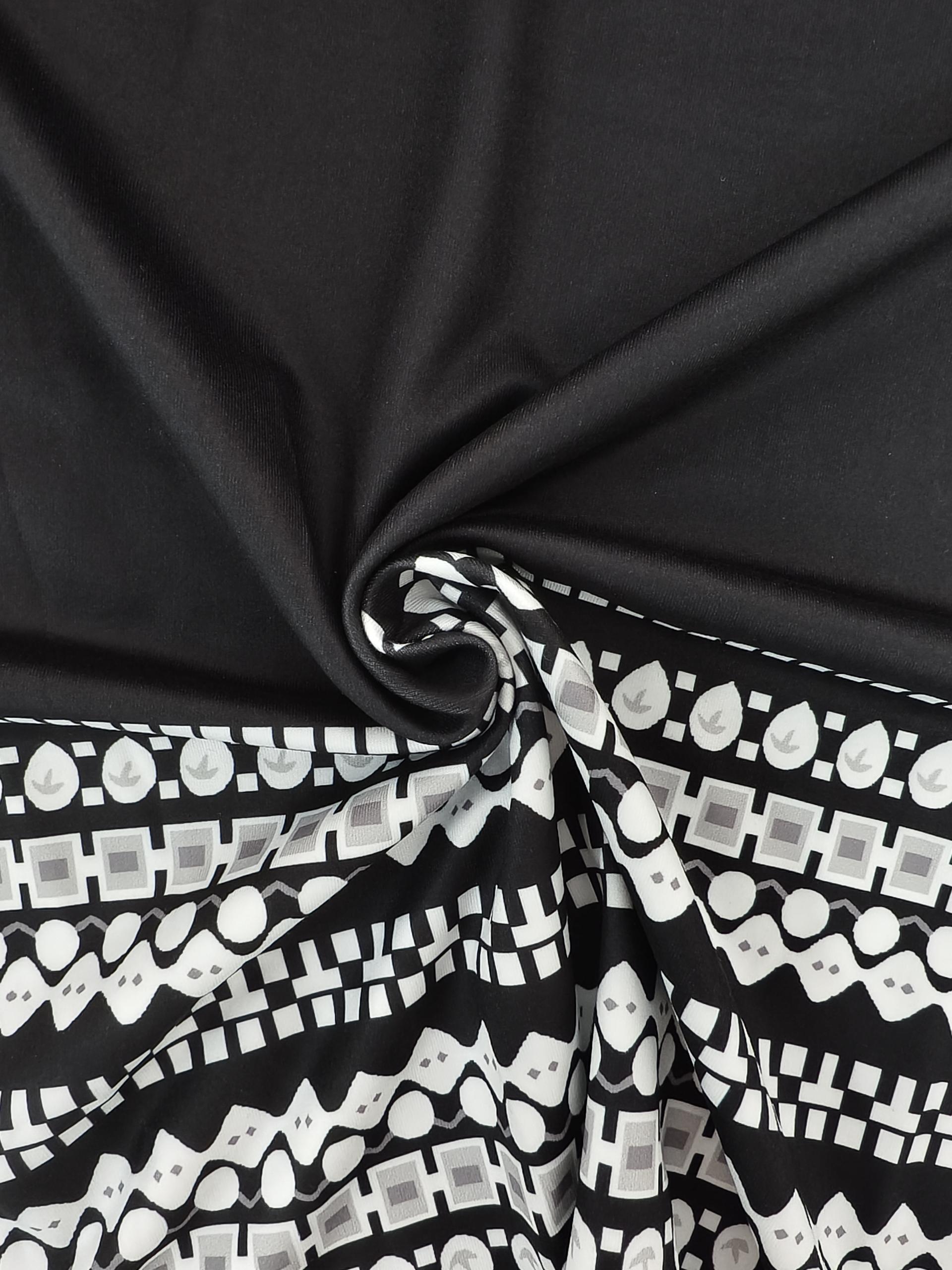 Women's Plus Size Shift Dress with Geometric Print Long Sleeve Casual Workwear -YL23505