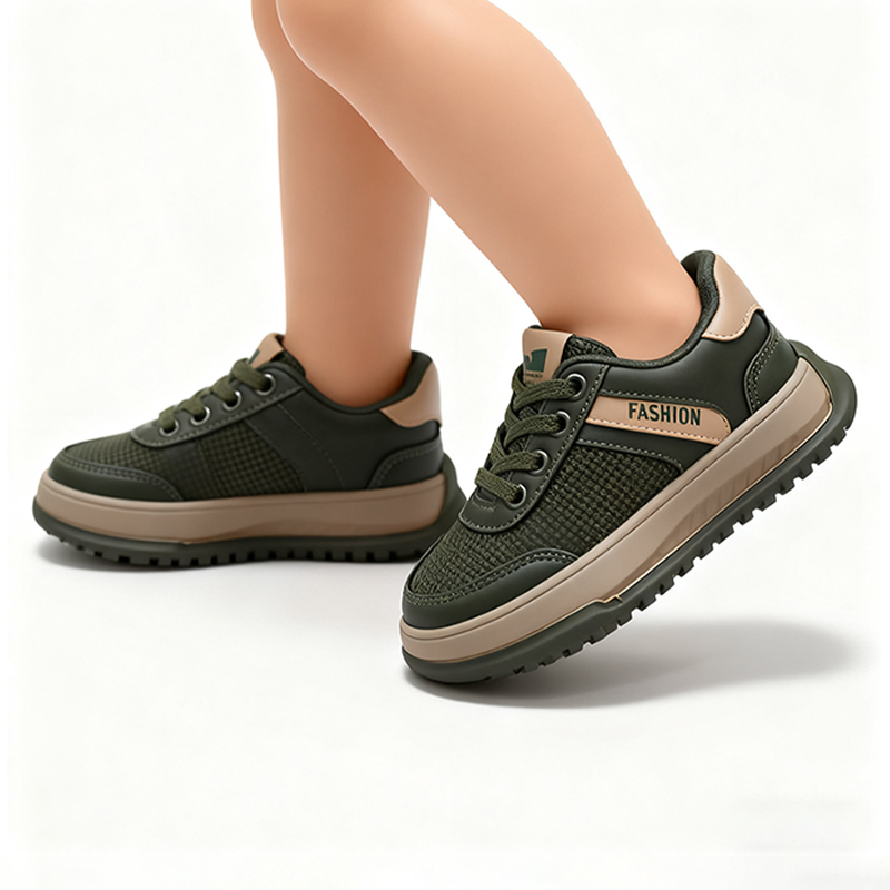 Casual Shoes Boys' & Girls' Fashion - Forward Gray with Yellow Accent Casual Sneakers