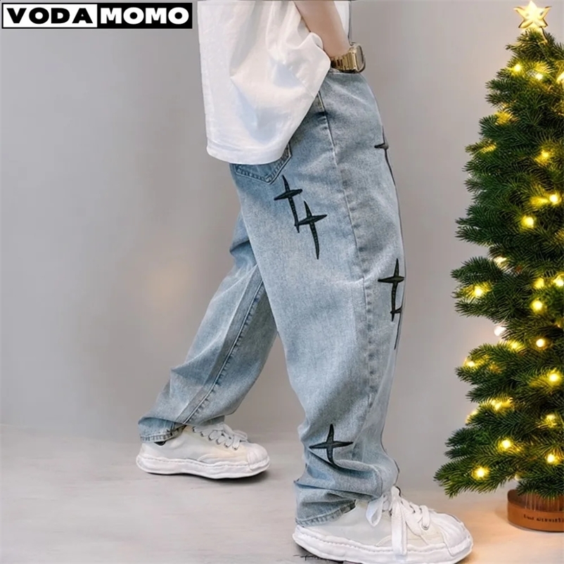 Jeans Men Wide Leg Cargo Pants men jeans Streetwear Baggy Men Loose Straight Male Clothing Y2K jeans Hip Hop Style Male Trousers 240911