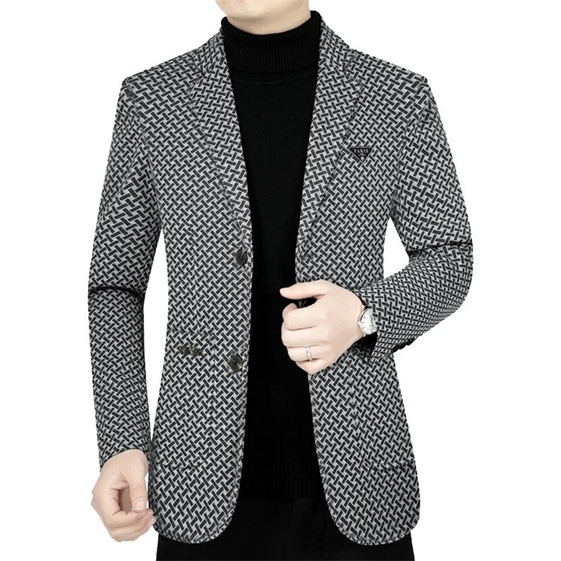 Men's Suits Blazers Men Business Casual Blazers Jackets Male Checkered Suits Coats High Quality Man Spring Slim Blazers Jackets Coats Size 4XL 23