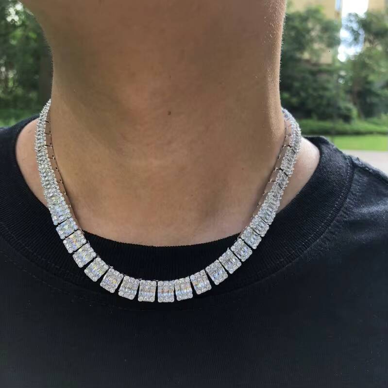 Urban Jewelry Hip Hop Mens Necklace Bling Gold Diamond Tennis Chain