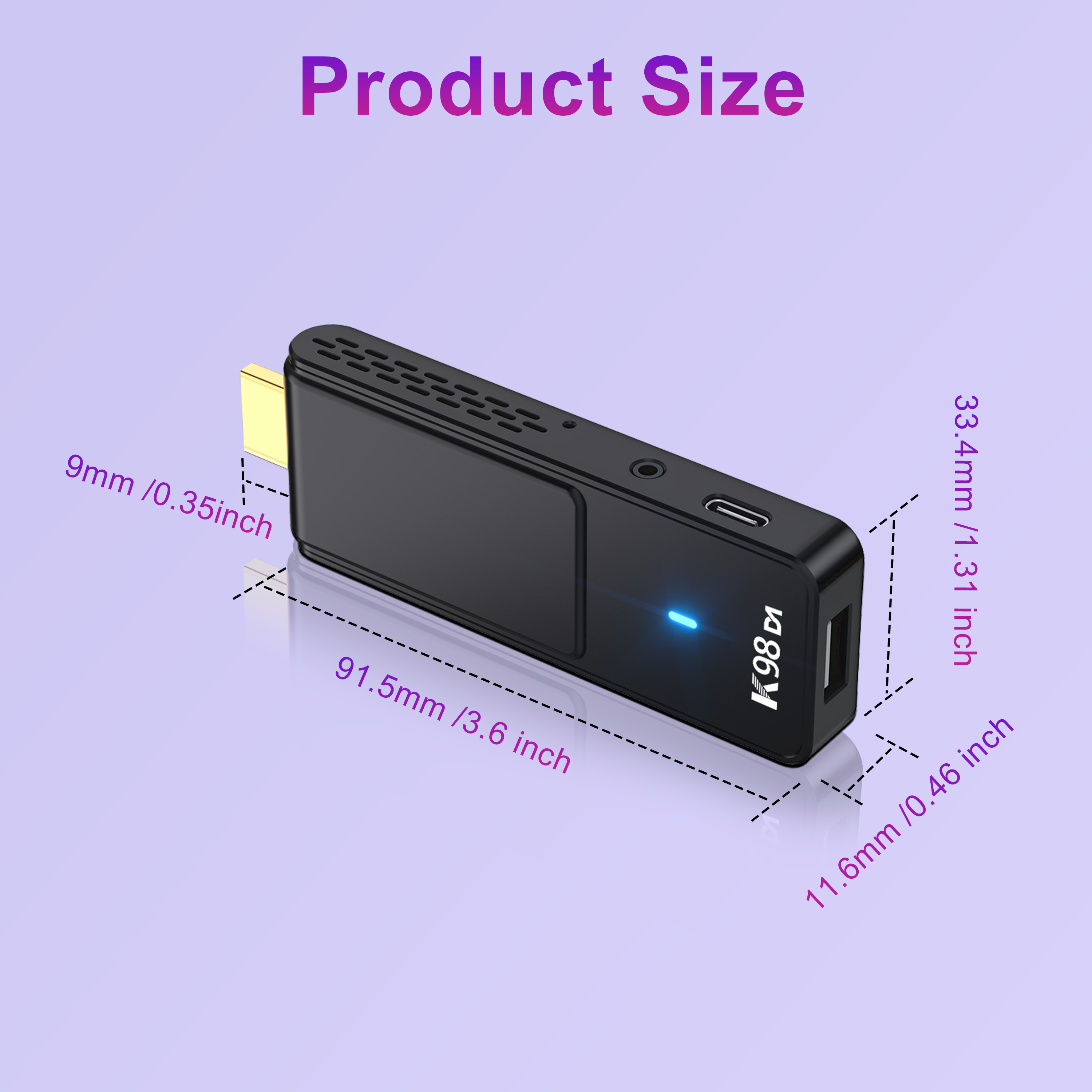 4K Android 14.0 TV Box, K98D1 Quad Core 16GB ROM 2GB RAM with 2.4/5G WiFi BT5.0 RK3518 64bit, HD Video & Games for Fast Streaming Media Player - KOWAN