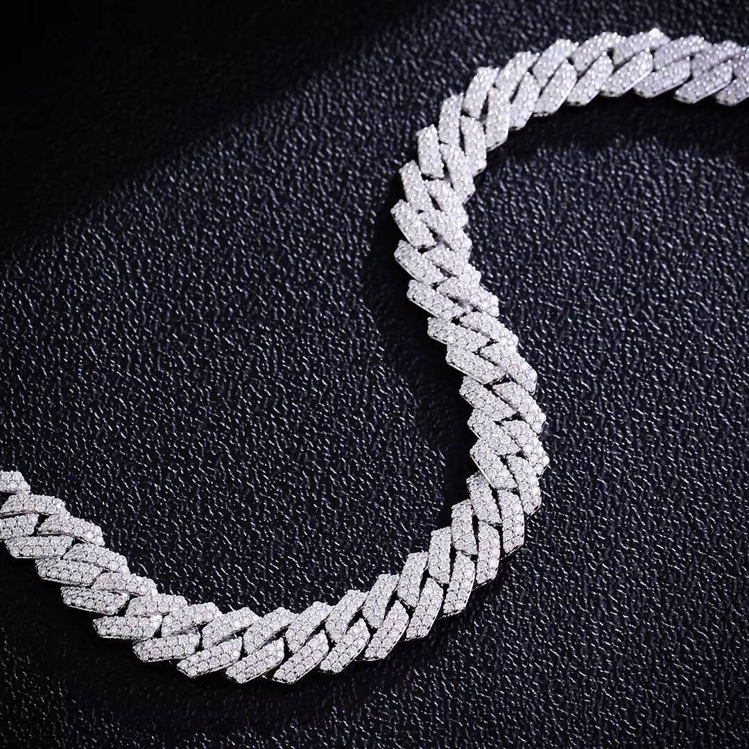 10mm Cuban Chain Bracelet 925 Silver Moissanite Cuban Link Chain Mens Bracelets Cuban Chain