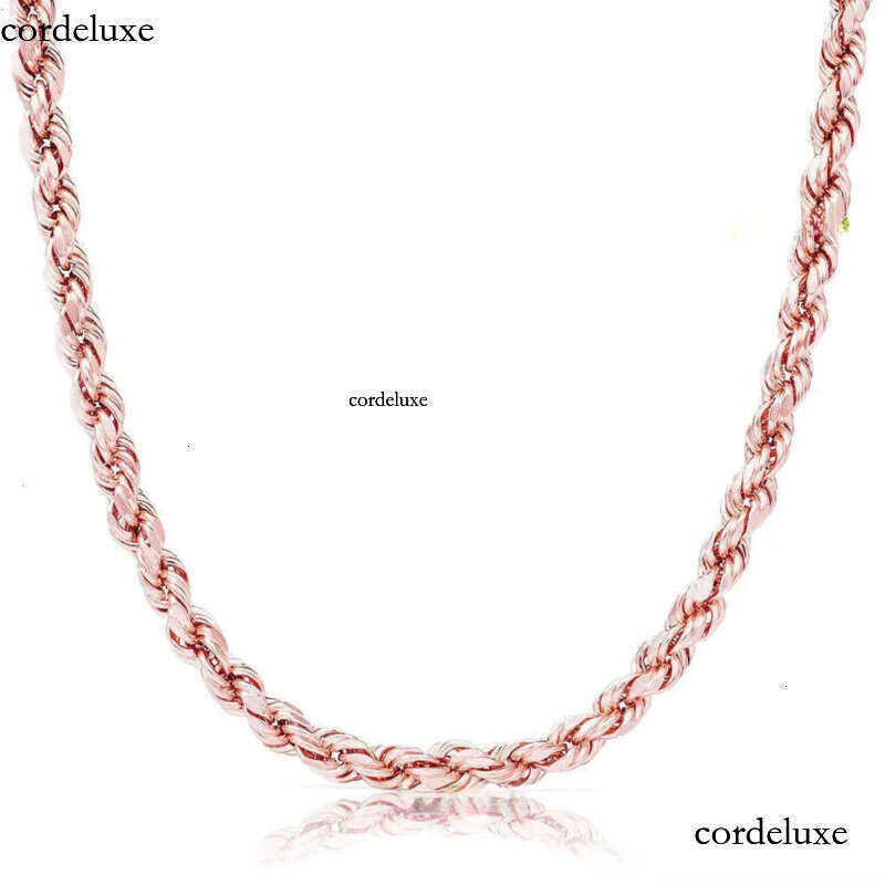Real 10K 14K Solid Gold Rope Chains For Men Hip Hop Necklace b0