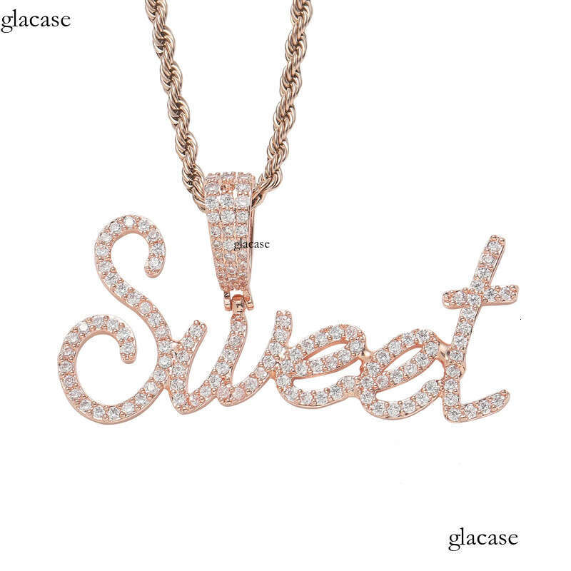 Custom A-Z Letters Name Pendant Necklace Gold Plated Jewelry Women Men Gift