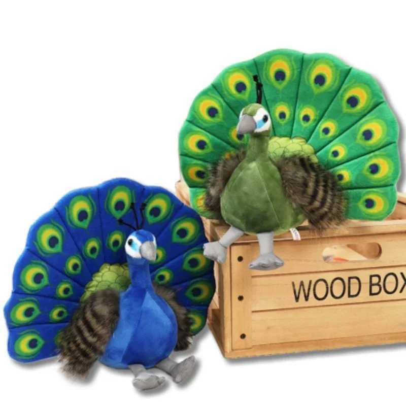 Creative Simulation Peacock Plush Toy Green Blue Peacock Spread Tail Beautiful Plush Doll Quality Stuffed Cotton Adorns Bedroom C250925