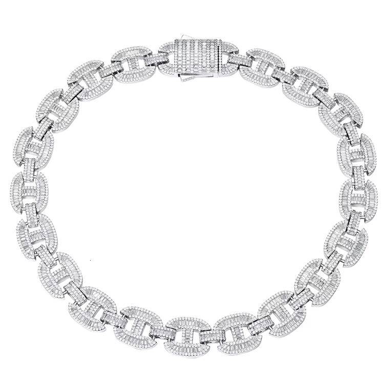 Customized Trendized Full Iced Out Mens Bling Hiphop Cadena Jewelry Rhinestones Diamond Cuban Link Chain