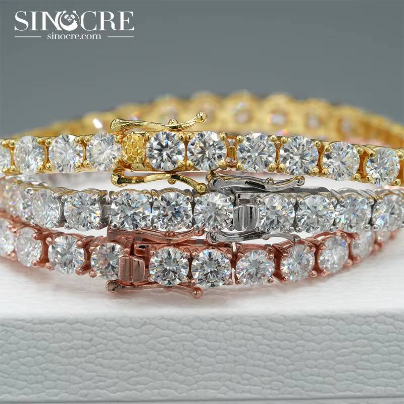 5mm Moissanite Tennis Chain Necklace Bracelets For Women Men