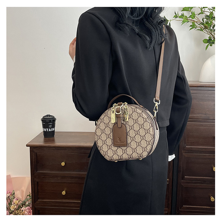 designer bag Floral Handbag New Handheld Small Round Printed Shoulder Crossbody Bag