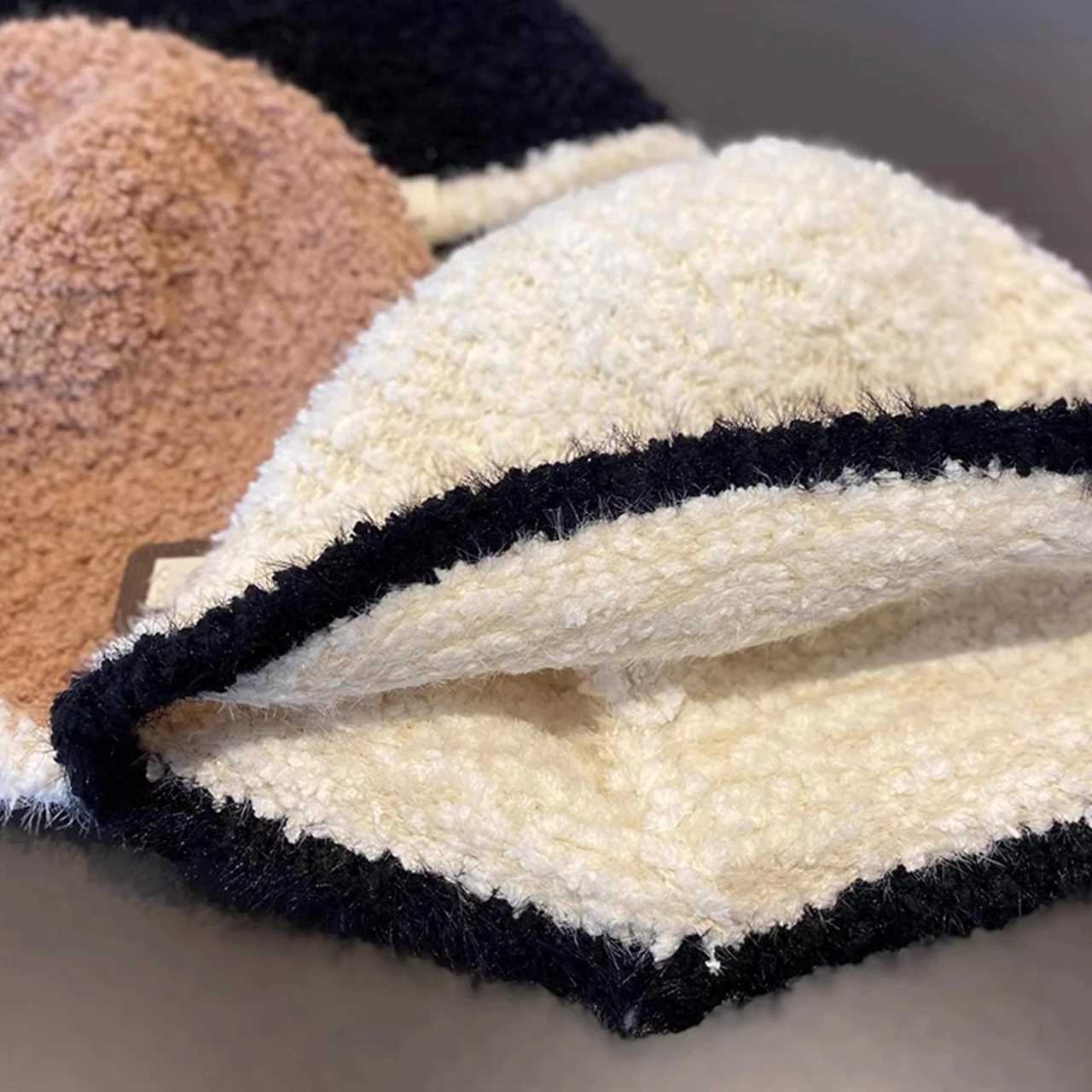 Winter Children Plush Fisherman Hat Fashion Edge Curl Bucket Hats 25year Girl Boy Kids Basin Cap Lamb Fleece Warm Baby Beanies L250925F43F