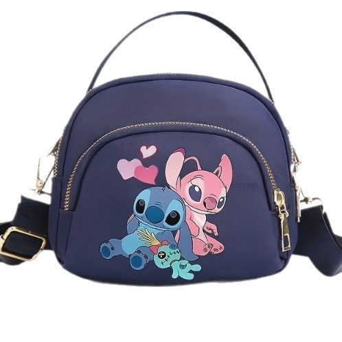 Disney's new Minnie cartoon print small square bag - mini mobile phone bag, casual and simple nylon fabric bag, women's cross-body shoulder 