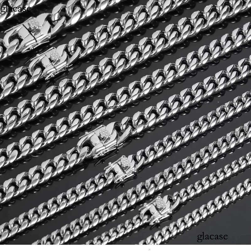 Wholesale Stainless Steel Custom Design Monaco Necklace Hip Hop Gold Plated Miami Curb Cuban Link Chain For Men