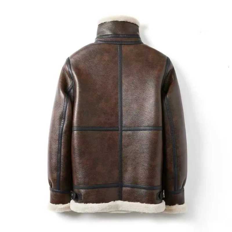 New Fashion Men Winter Fur Integrated Jackets Man Fleece Leather Jackets Quality Male Thicker Warm Leather Coats Size 5XL X250925