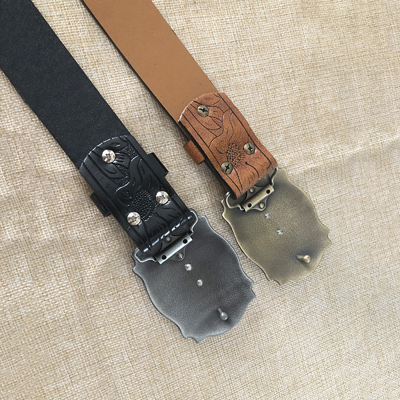 Designer Belt Cowhide Belts Men Woman Leather Belts Luxury Ox Head Belt Buckle Fashion Smooth Buckle Belt With Strap Men Waist Belt