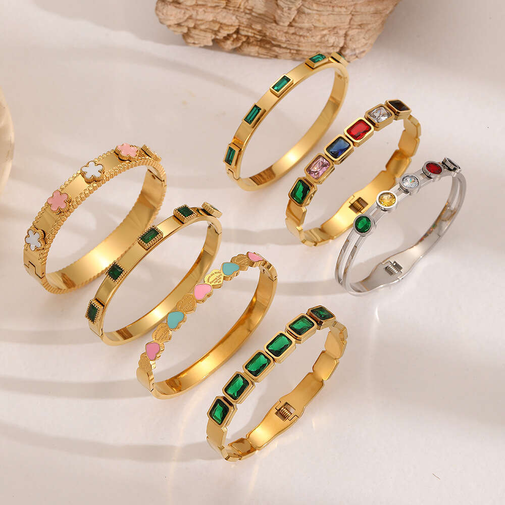 New Rainbow Color White Zircon Bracelet Fresh Accessories Women Design Non-Fading Light