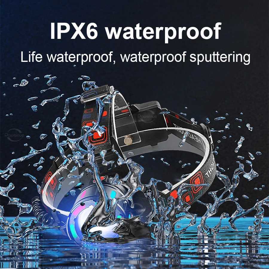 8800000LM High Power Strong Light LED Headlight 18650 Rechargeable Headlamp Long Shot 3km Fluorescent Camping Fishing Head Torch J250925