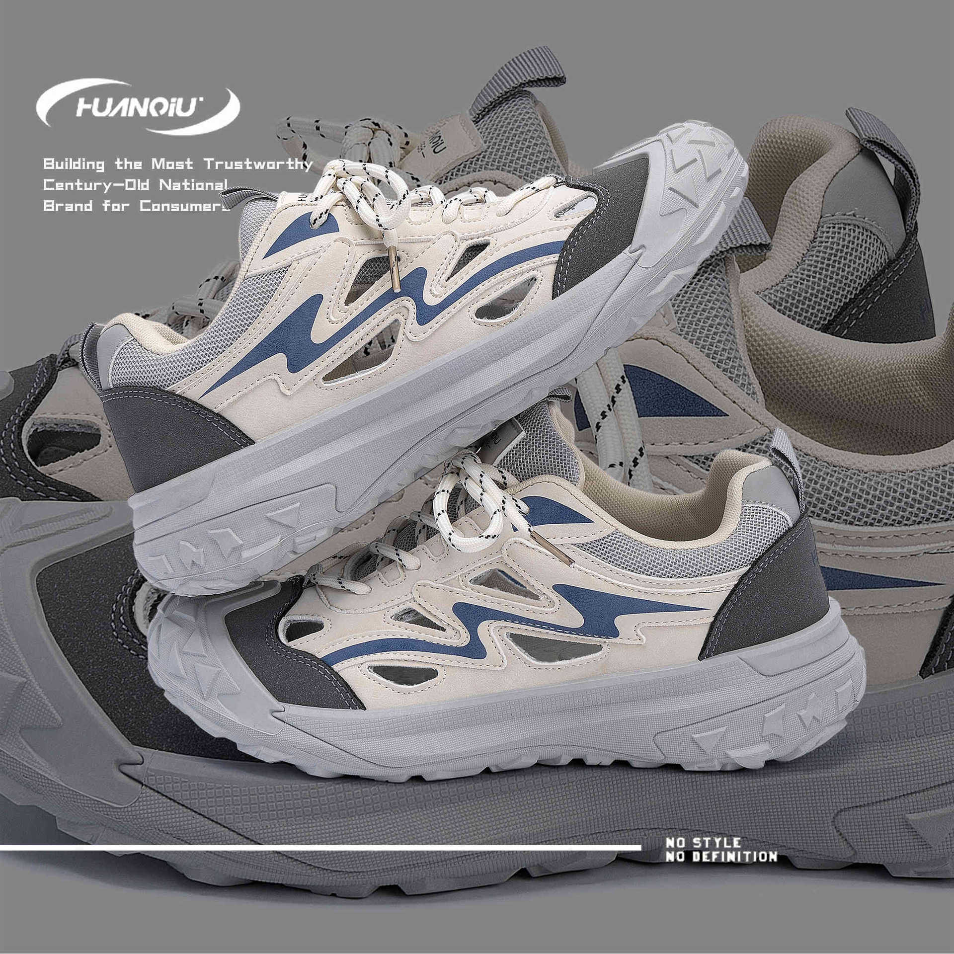 HUAN QIU Free shipping Designer Casual Shoes Sports shoes casual sports men shoes outdoor hollow breathable shoes high quality
