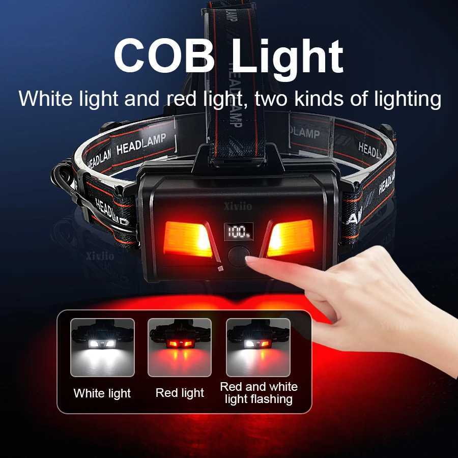 10000000LM Powerful Headlight Rechargeable LED Front Lamp With COB Light Fishing Head Torch Waterproof Outdoor Camping Headlamp J250925