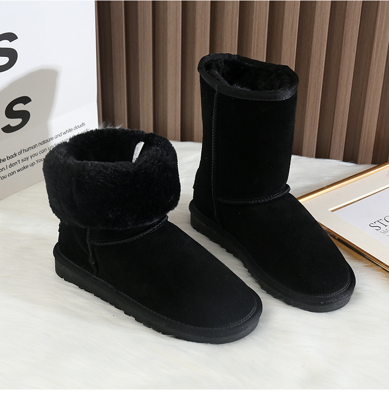 CE designer shoes Free shipping oxhide affordable luxury Winter anti slip snow boots with thick plush cotton shoes Plated white