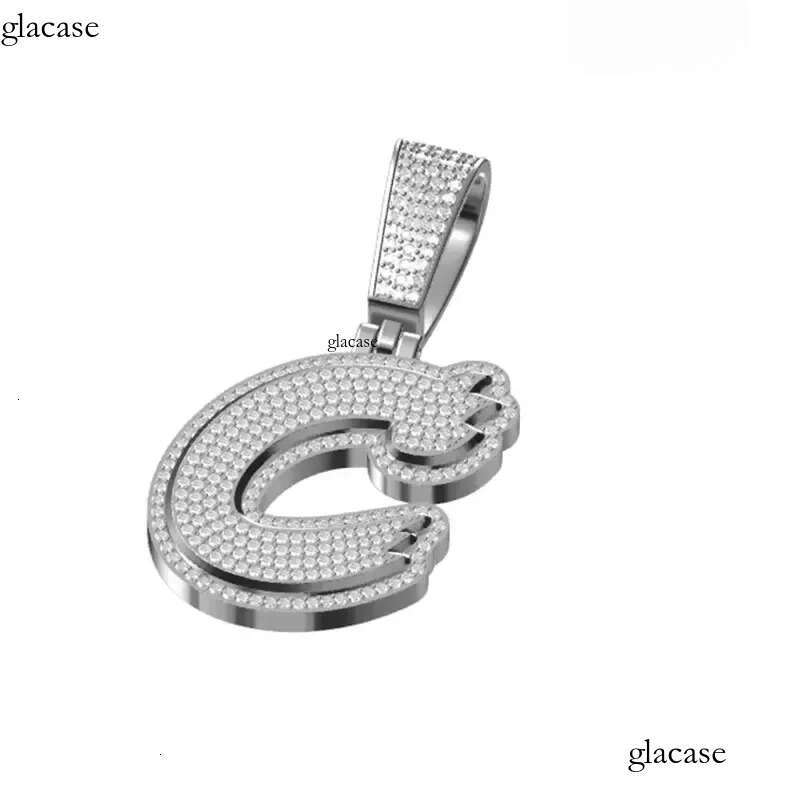 Fine New Sier Moissanite Classic Letters Pendant Punk Hiphop/Rock For Men Hip Hop Jewelry