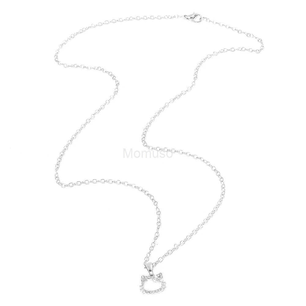 Sanrio Hello Kitty Pendant Necklace Girls Jewelry Cute Clavicle Chain Fashion Womens Rhinestone Necklace Gift L250925
