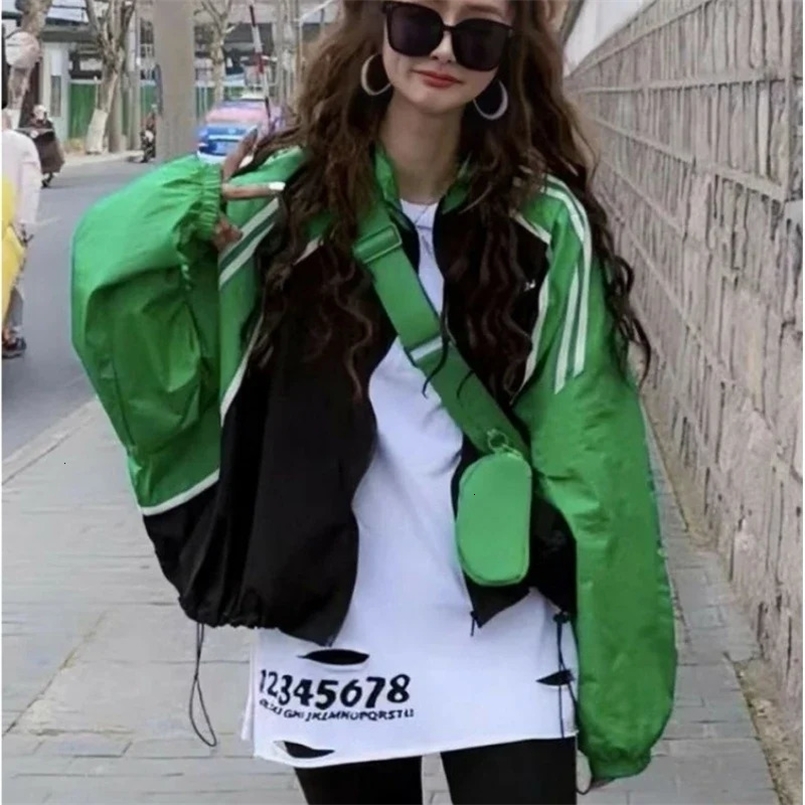 American Vintage Varsity Jacket Women Long Sleeve Sweatshirt Coat Baseball Jerseys Sun Protection Casual Loose Thin Tops 241205